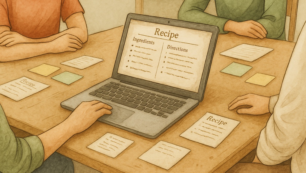 Work on your own cookbook using AI tools and Google Docs with your class.
